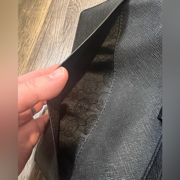 Michael Kors Jet Set Travel Trifold Wallet in Black Crossgrain Leather Like New - Picture 8 of 11